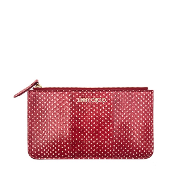 Jimmy Choo Aarna Spotted Snake Leather Pouch